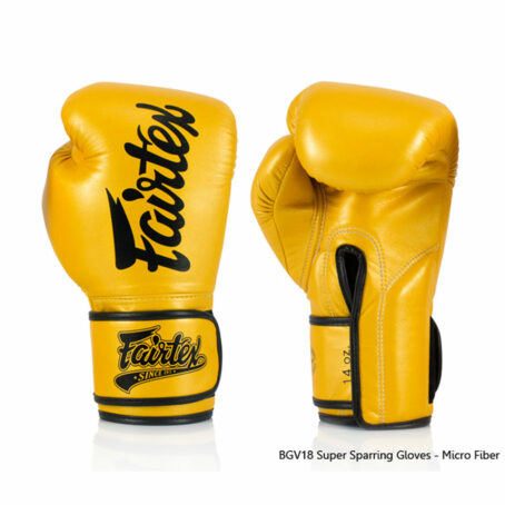 Fairtex Super Sparring Gloves (Gold) - Image 2